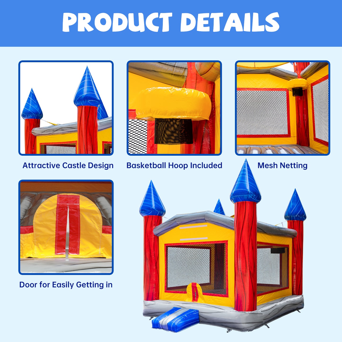 BIG WAVE - 14FT Imperial Bounce House - Basketball Hoop Included - Free Shipping