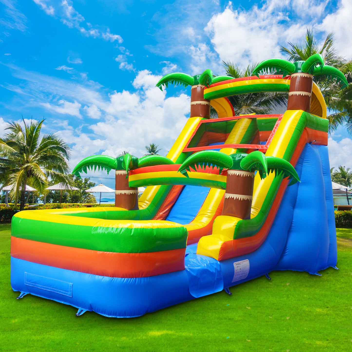 BIG WAVE - 14FT Tropical Paradise Wet/Dry Water Slide - Free Shipping