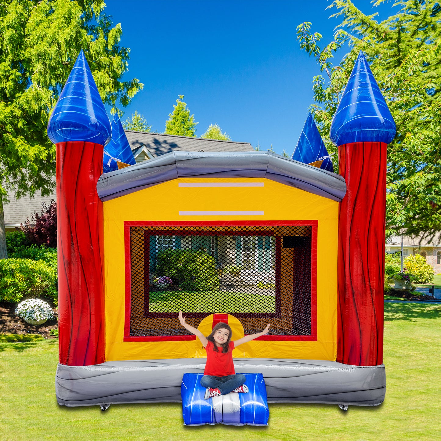 BIG WAVE - 14FT Imperial Bounce House - Basketball Hoop Included - Free Shipping