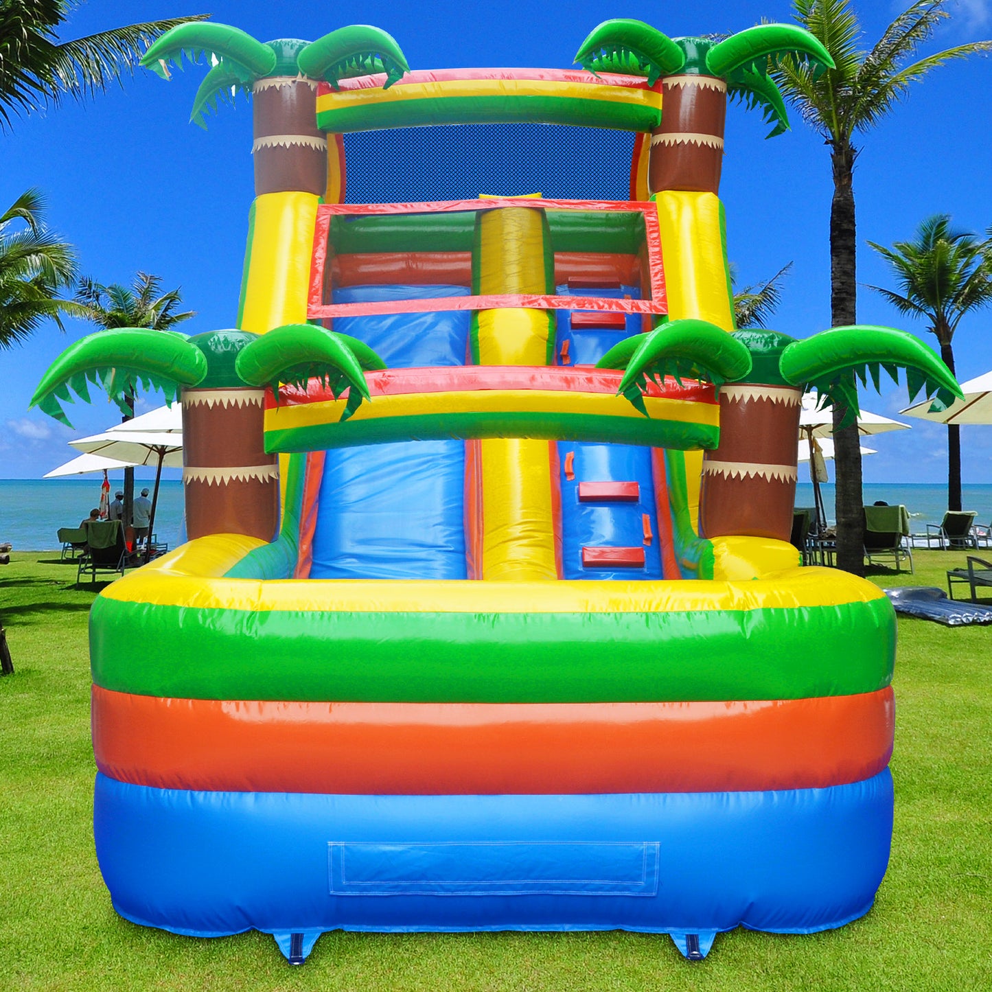 BIG WAVE - 14FT Tropical Paradise Wet/Dry Water Slide - Free Shipping
