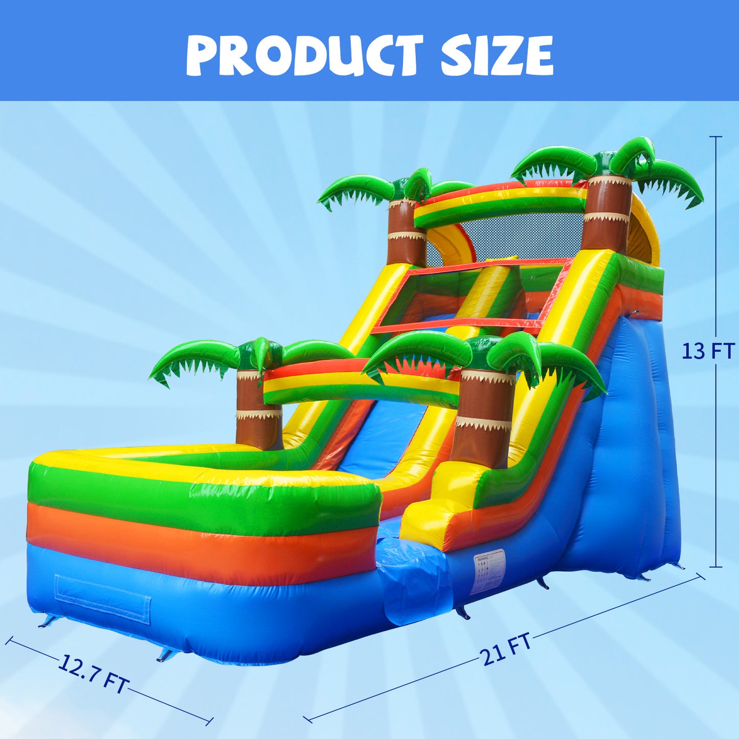 BIG WAVE - 14FT Tropical Paradise Wet/Dry Water Slide - Free Shipping